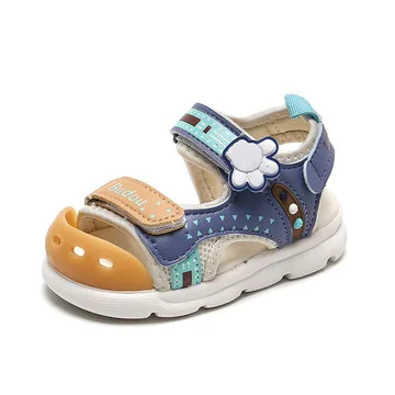 
Summer Kids Baby Girls Boys Non-Slip Outdoor Sneakers Soft Sole Hook Beach Sandals Children Covered Toe Shoes 