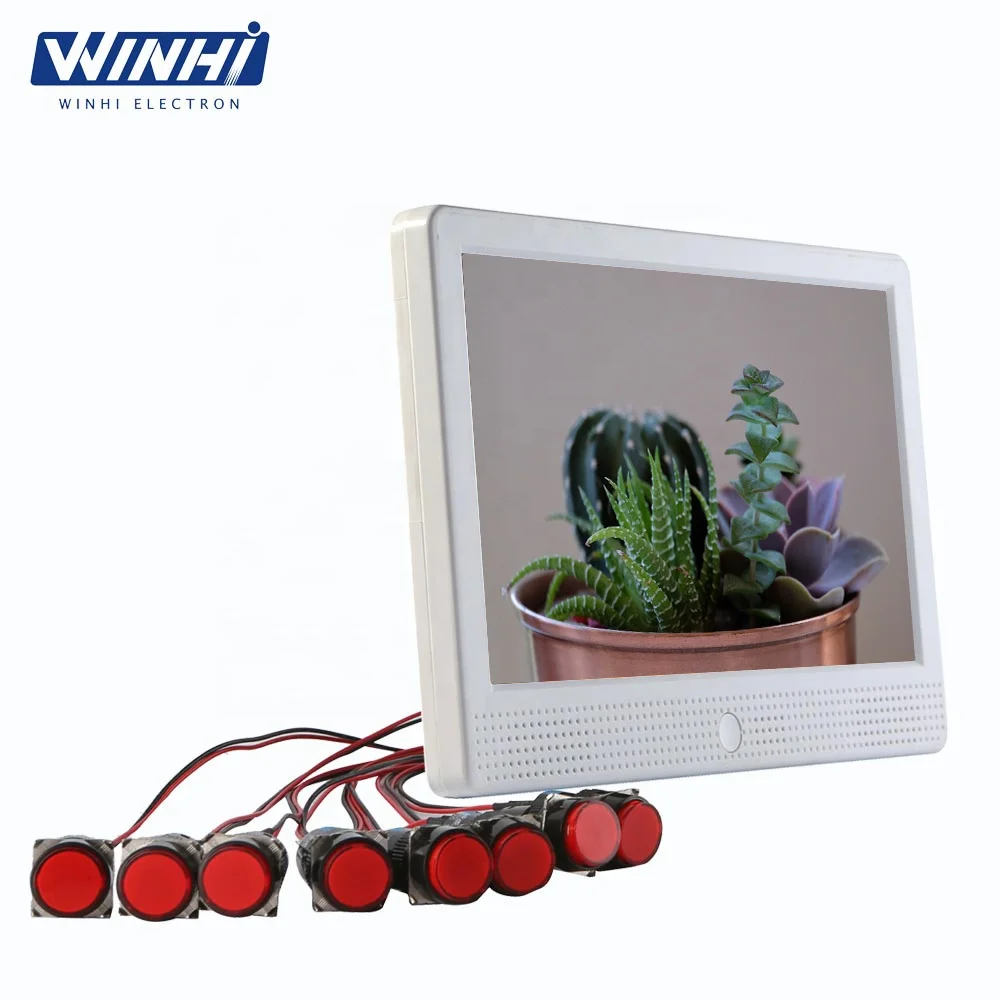 10.1inch new retail store equipment high definition external push button with LCD display table advertising player