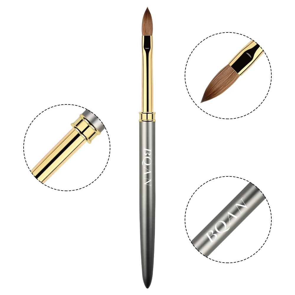 BQAN Black Pana Nail Brush Set Nail Liner Brush Custom logo Sable Kolinsky Hair Acrylic Brushes For Nails