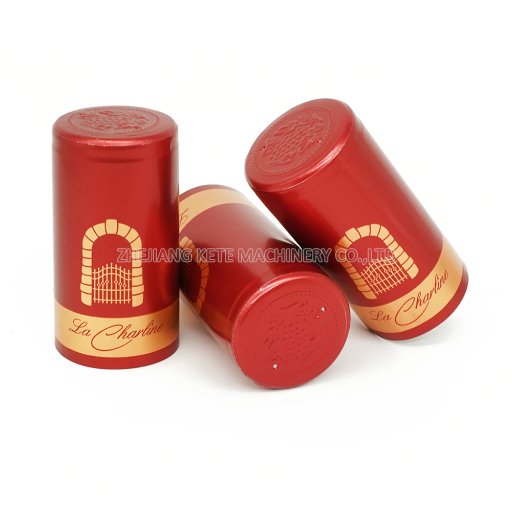 Factory Price Champagne PVC Embossed Wine Bottle 30mm PVC Heat Shrink Capsule Cap Clear Tin Aluminum Wine Capsules