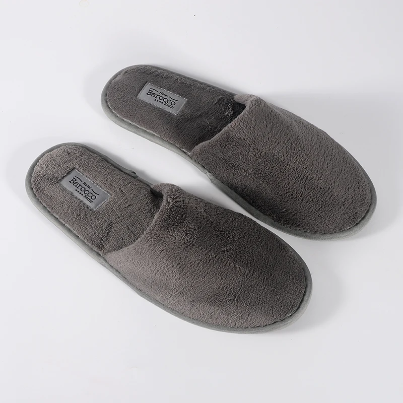 Costumised Hotel Spa Slippers Manufacturer Hotel Slipper Closed Toe Coral Fleece Slippers