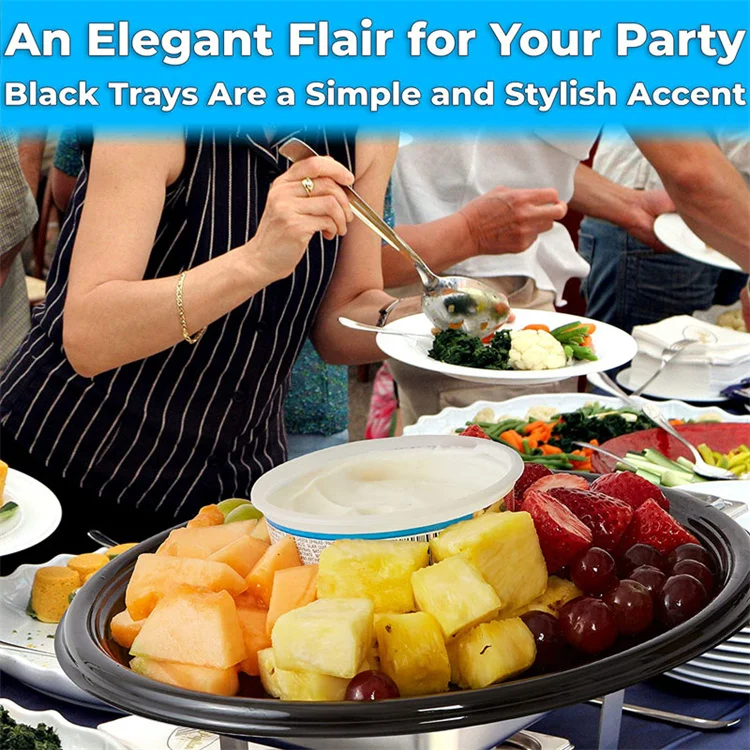 Premium 16 Inch Clear Plastic Dome Lid Round Catering Tray with Lids Ideal for Cake Display