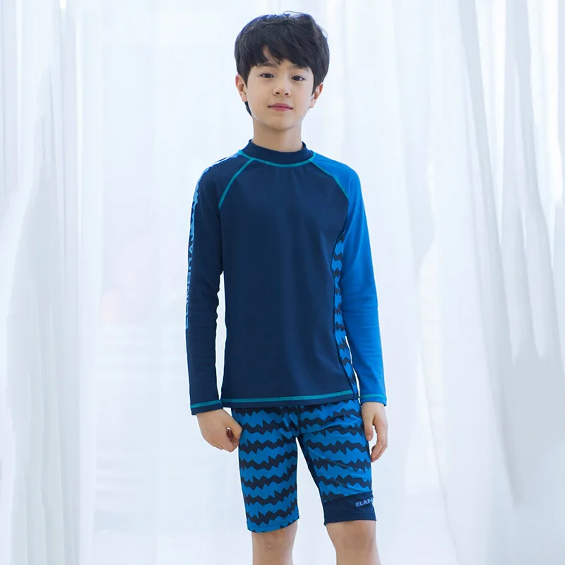 Children swimsuit boys swimwear long sleeve beach suit one-piece dry swimsuit kids bathing suits
