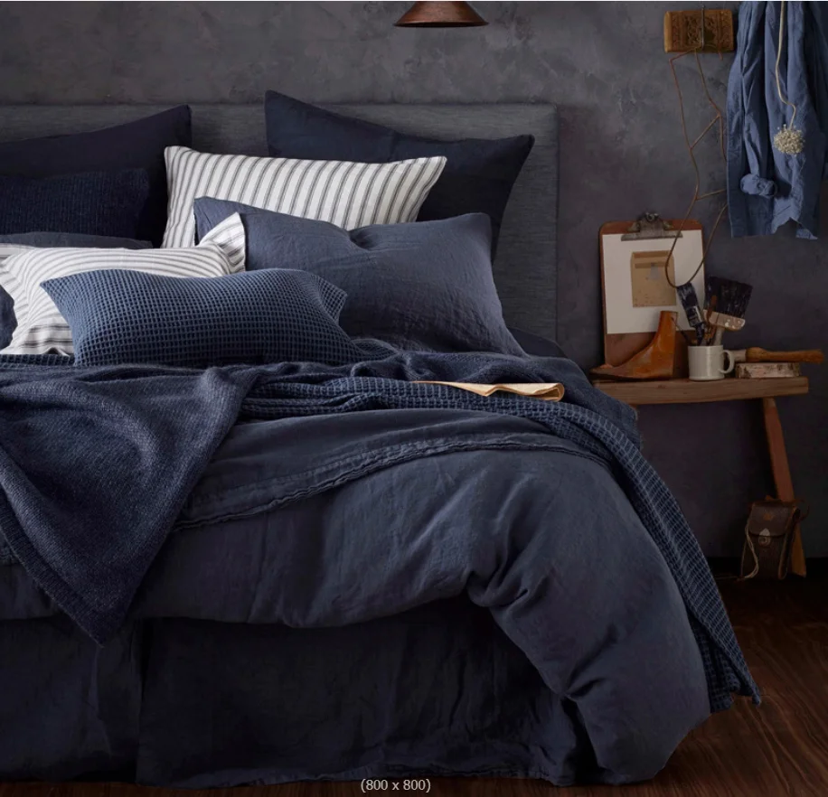 Customize Design Army Green 4-piece French Pure Natural Linen Breathable Durable King Size Anti-Tear Linen Bed Sheets