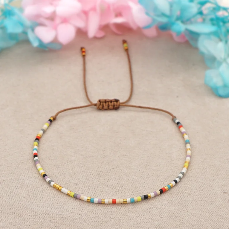 Hot Sale Bohemian Beach Vacation Miyuki Seed Bead Bracelet for Women Handmade Knitted Colorful Beaded Couple Friendship Bracelet