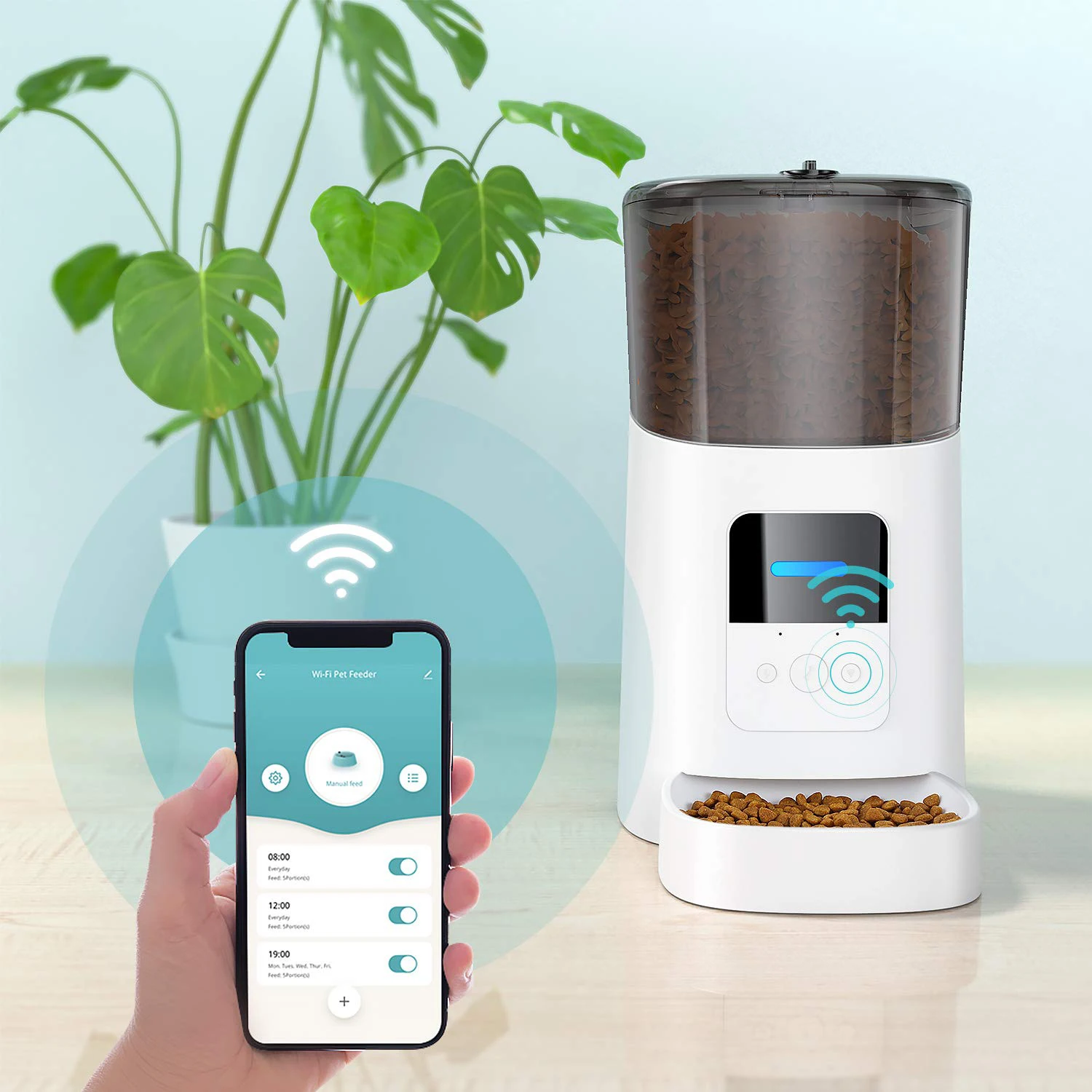 TuyaSmart электронный автоматический Wi-Fi подключение для кормушка домашних животных ручной Кормления Собаки Кошки с батарейным питанием