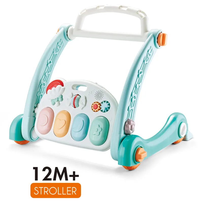 4 in 1 Musical Pedal Piano Playmat Carpet Baby Fitness Walker Stroller Gym Activity Play Mat with Baby Rattle teether Pendant