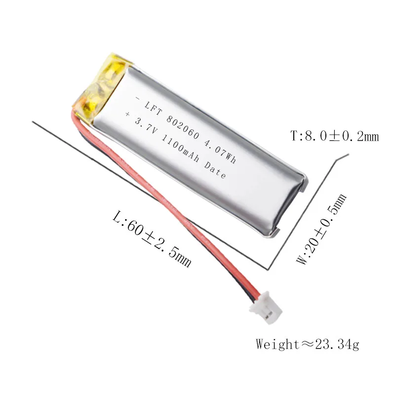 Rechargeable lithium battery 3.7v 1100mah li ion battery 802060 502060 602060 702060 902060 102060 for MP3 GPS PDA DVD recorder