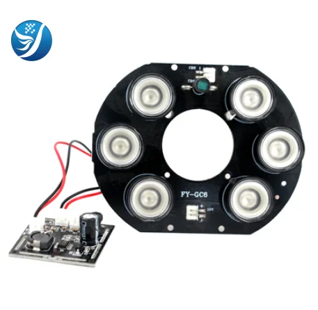 FY-GC6 6 Array led pcb board Long IR Distance 28Mil Led Panel Light Parts for Security Camera
