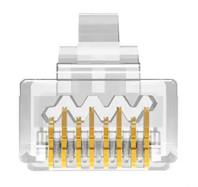 Cat6 / Cat5e RJ45 Connector Ethernet Cable Crimp Connectors UTP Network Plug for Solid Wire and Standard Cable