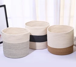 Eco Cotton Rope Laundry Basket for Clothes Kids Toy Durable Laundry Storage Bag Hamper Custom