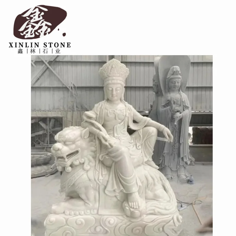 stone sculpture of shiva Chinese religious Buddha riding on a lion statue garden stone carving custom 1.2m 1.5m 1.8m 2m