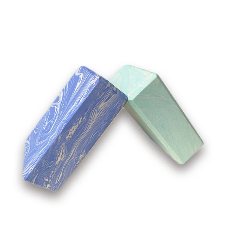Best selling organic material yoga blocks with strap custom logo  fitness gym EVA foam marble yoga blocks