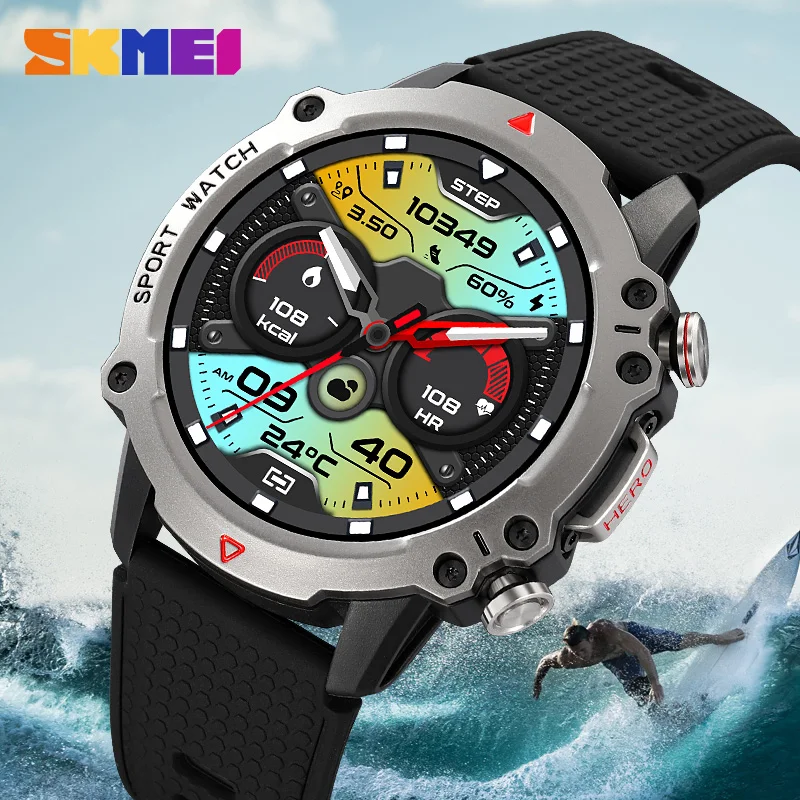 SKMEI S243 Luxury Fashion Smart Watch Man Full Fitness IP67 Waterproof Heart Rate Blood Pressure Monitor Smart Watches