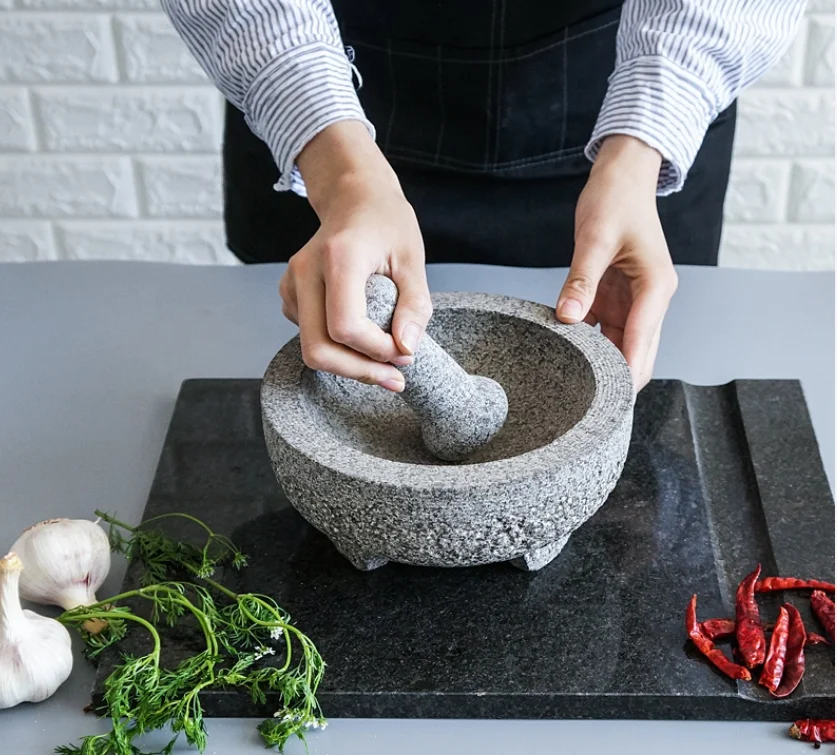 Высокое качество, оптовая продажа, натуральный мрамор, домашняя кухня, устройство для удаления чеснока, Ступка, пестик чеснока