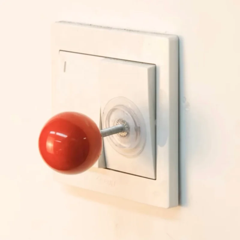 Red ball switch decorative small ornaments wall stickers socket arcade rocker ball paste nut