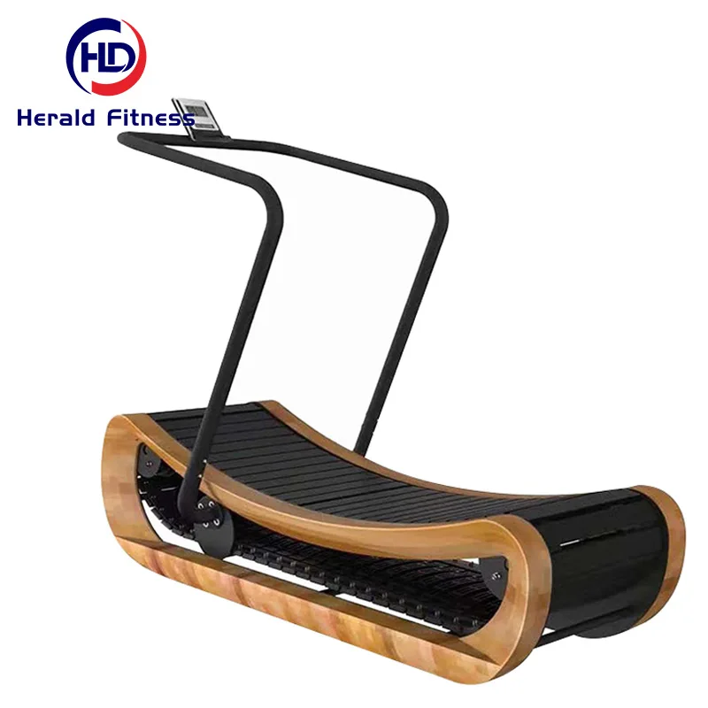 Best-Selling Running Machine Cardio Fitness Self-Propelled Gym Equipment Sports Unpowered Wooden Curved Treadmill For Exercise