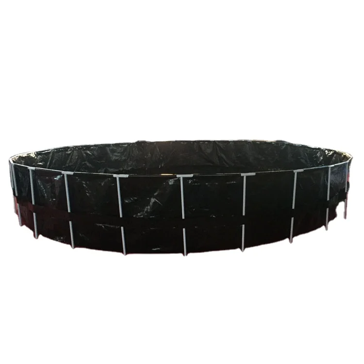 Reevoo collapsible tarpaulin fish pond round pvc fish tank black