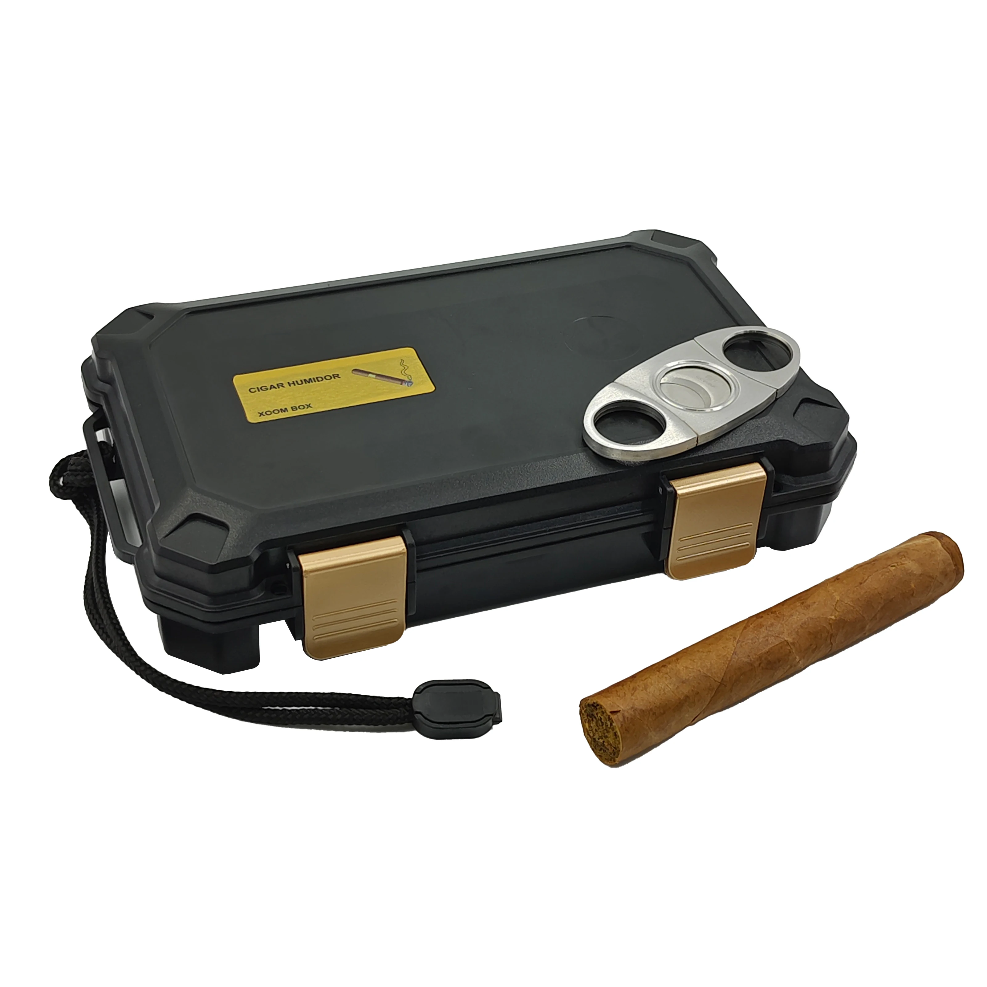 Luxury custom wholesale logo Gold Clasp Cigar Humidor Premium Portable Cigar Cases/Humidors