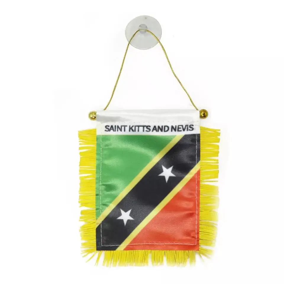 Custom Mini Car Window Mirror Hanging National Country Pennant St Kitt and Nevis Flag Pennants (1600626324589)