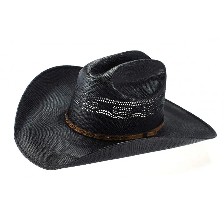 Custom Under Brim Printing Pattern Straw Hat Bulk Straw Cowboy Hats