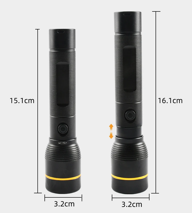 outdoor emergency charging zoom strong light LED flashlight super bright night fishing waterproof flashlight