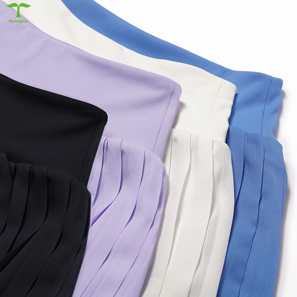 2024 New Style Polar Neck Sports Top Pleated Mini short skirt Set Outdoor Active skirts for women women sportswear