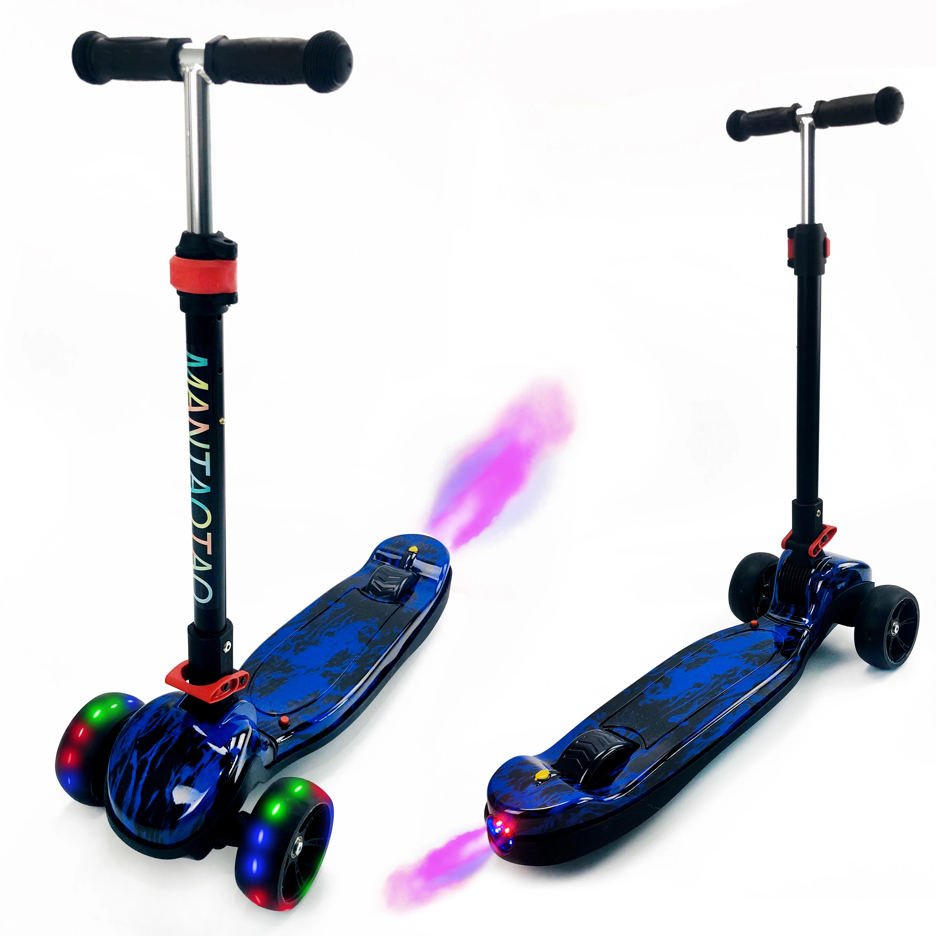 Kick скутеры ножной скутер новый 3 колеса регулируемая детская ножной скутер с фарами и музыки Детская подарки