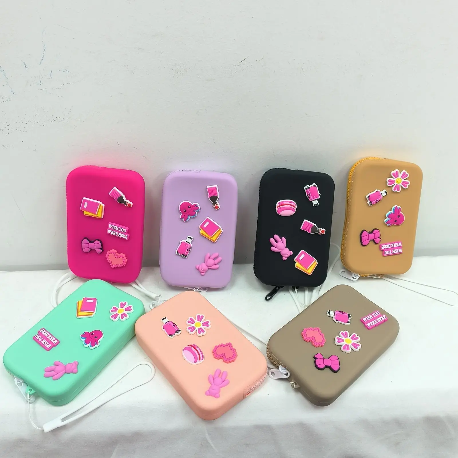 Wholesale coin bag fashion colorful silicone pouch wallet women lady purse