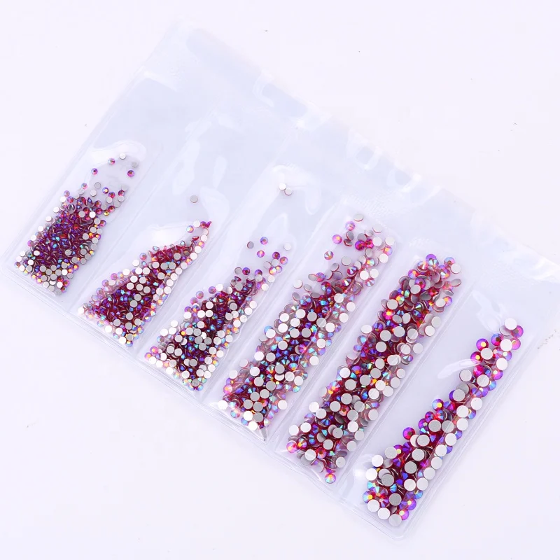 Factory Wholesale 6 Small Bags Packing Non Hotfix Crystal Strass Rhinestone for Wedding Dress