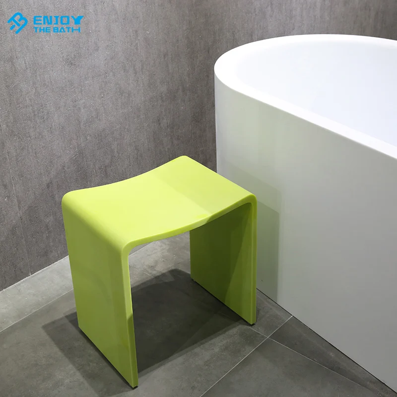 ETB stationary shower seat chair stool green color bathroom stool