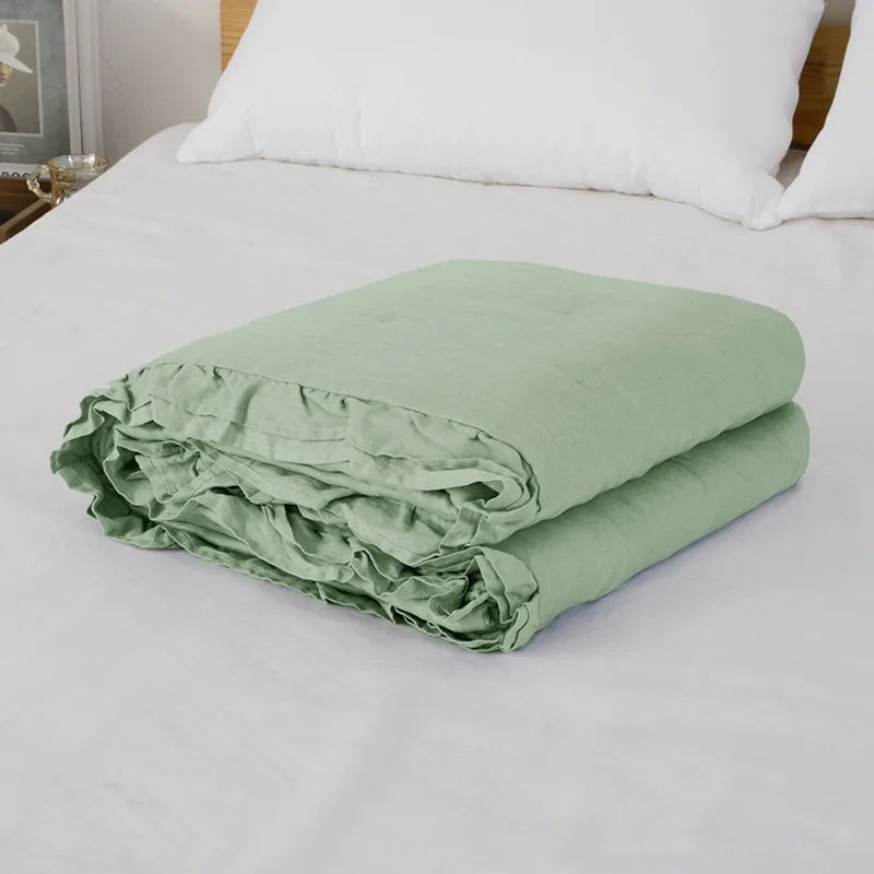 Lotus edge air conditioning children summer cooling quilt washable naked sleeping linen quilt all season