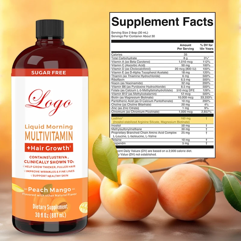 Private label Premium Formula Skin Health Liquid Multivitamin hair growth Supplement for Women for Hair Growth Vitamins