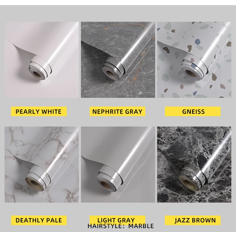 High Gloss 3D Marble Wallpaper for Kitchen Decor PVC Contact Paper Peel and Stick Roll Design Factory Price Wall Panels