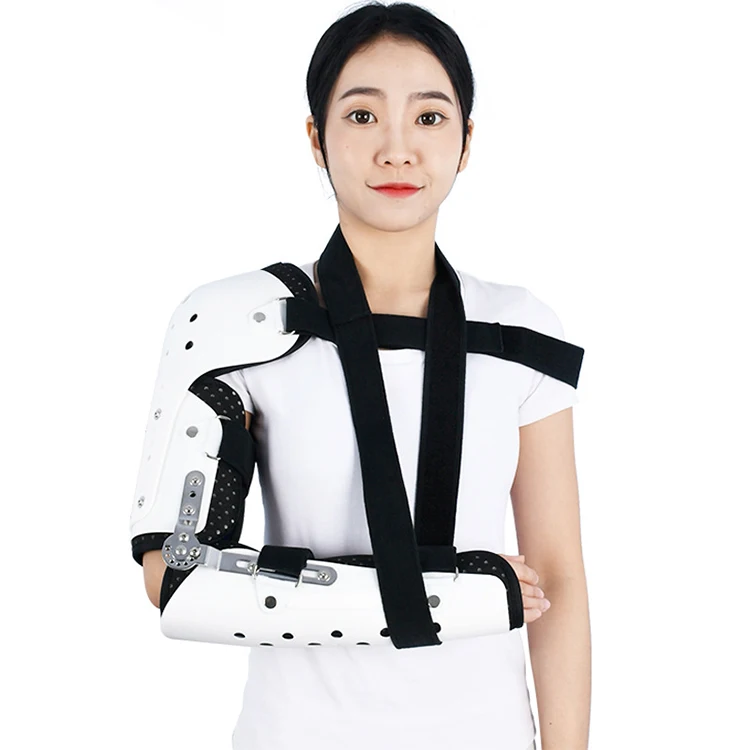 High Quality Unisex Adjustable Shoulder Elbow Brace Orthopedic Medical Device Breathable Plastic Left Right Shoulder Support