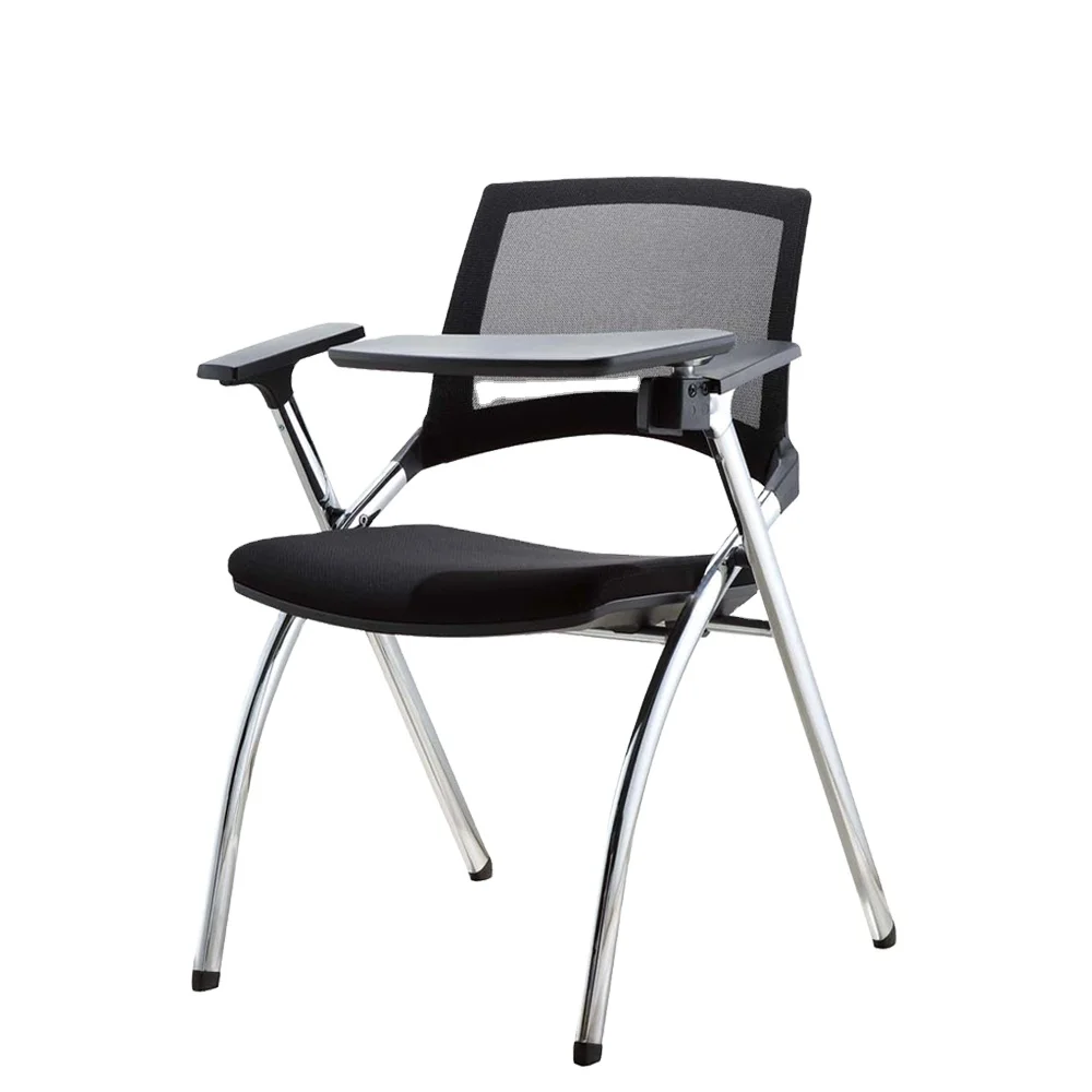 PP armrest classroom school student folding study chairs with writing pad