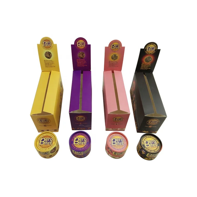 Retail Printed snack chocolate Protein Bar packaging counter display box Gummy Paper Box