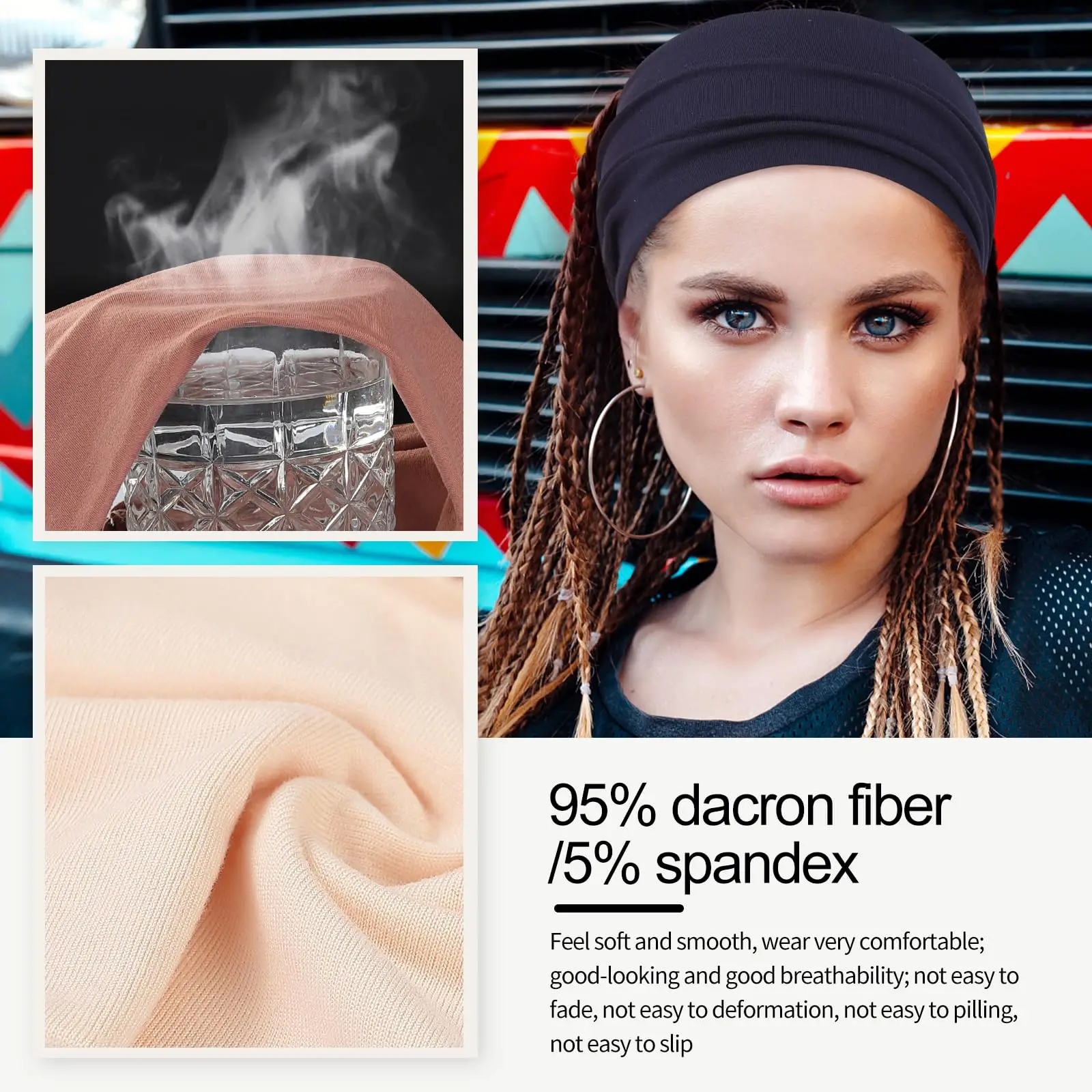 Hot Sale Fashion NonSlip Sports Deft Bun DIY Hair Accessories Women Rhinestone Magic Headbands