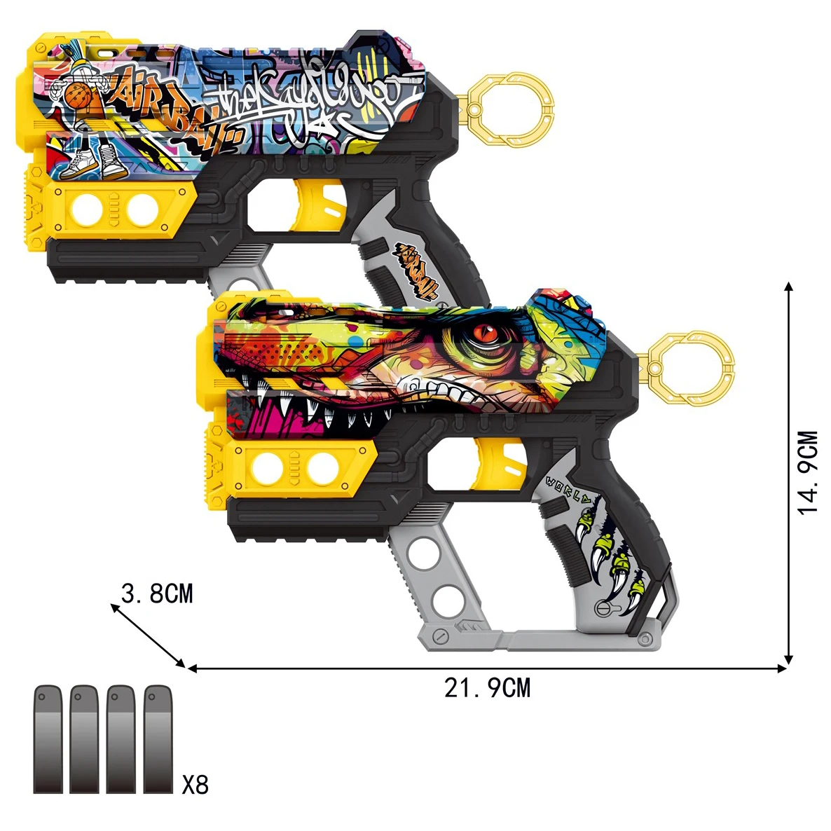 New Design Boys Shooting Game Plastic Toy Gun,UV Printing Eva Soft Bullets Shoot Toy Gun,Plastic Toy Guns With 8 Bullets Shoot