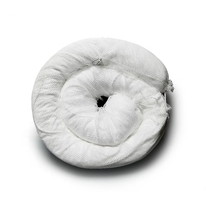 White color 20cm* 3m oil absorbent boom with netting