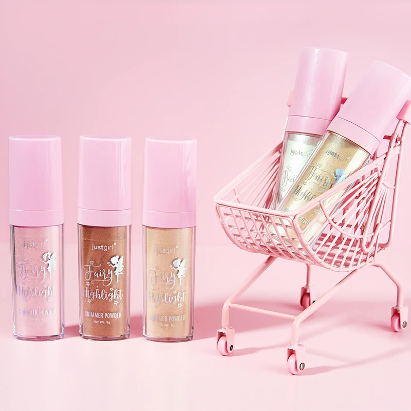 Wholesale Private Label 3 Colors Body Highlighter Glow Shimmer Glittering Loose Patting Powder Highlighter