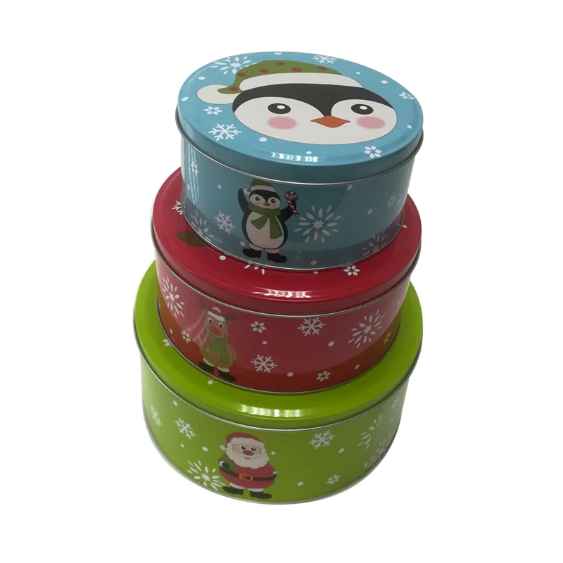 Christmas tin set raspberries strawberries tin with Santa Claus pattern a set of box