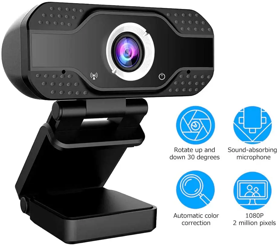  Веб-камера 1080p Full HD USB офисная камера вращающаяся на 360 градусов видеозапись с