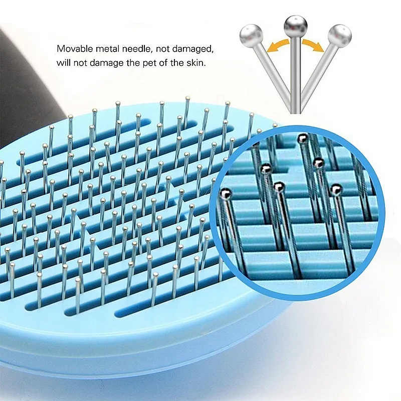 
Removal Animal Hair Stainless Steel Massage Small Pet Dog Cat Grooming Hair Comb Brush For Dog 