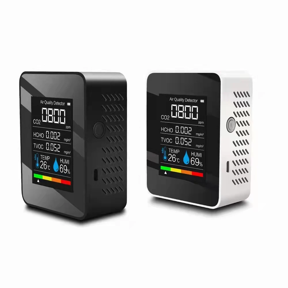 Indoor HCHO TVOC air quality monitor desktop carbon dioxide gas meter detector temperature humidity CO2 monitor analyzer
