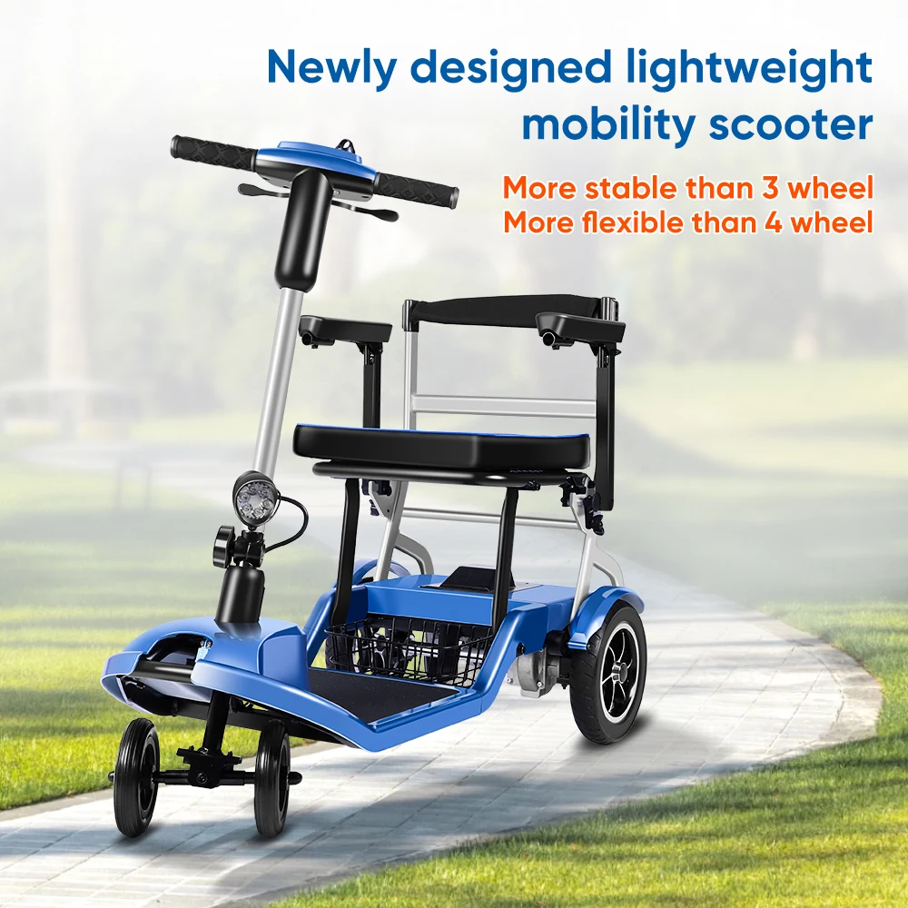 New Design 3 Wheel Portable Airlines Approved Lightweight Mobility Scooter for Seniors Disabled