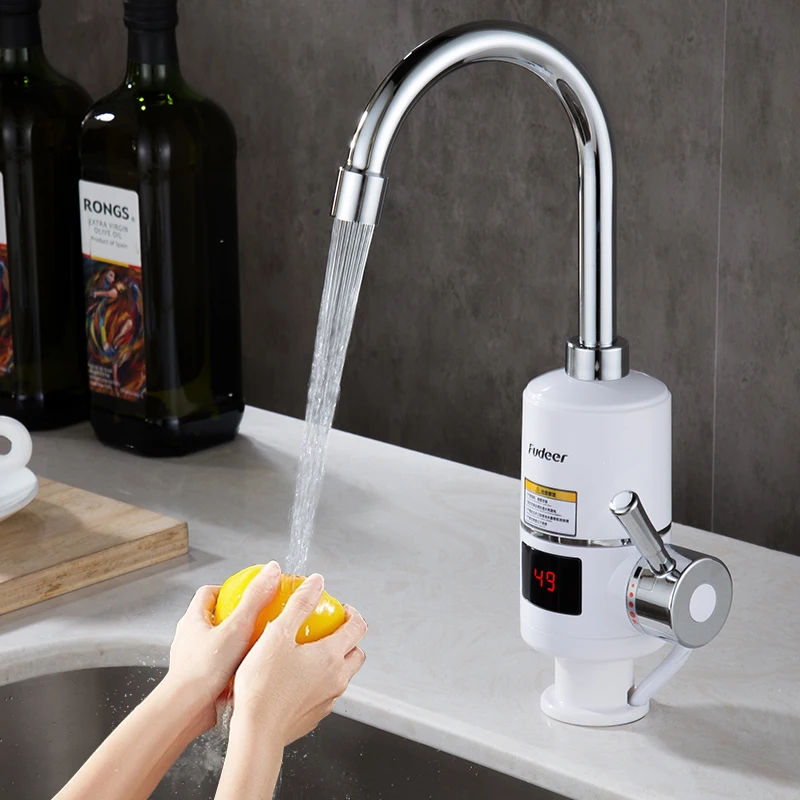 Bathroom Kitchen 110V 3000W Electric Instant Heating Rapid Hot And Cold Water Faucets Tap Water Faucets With Digital Display