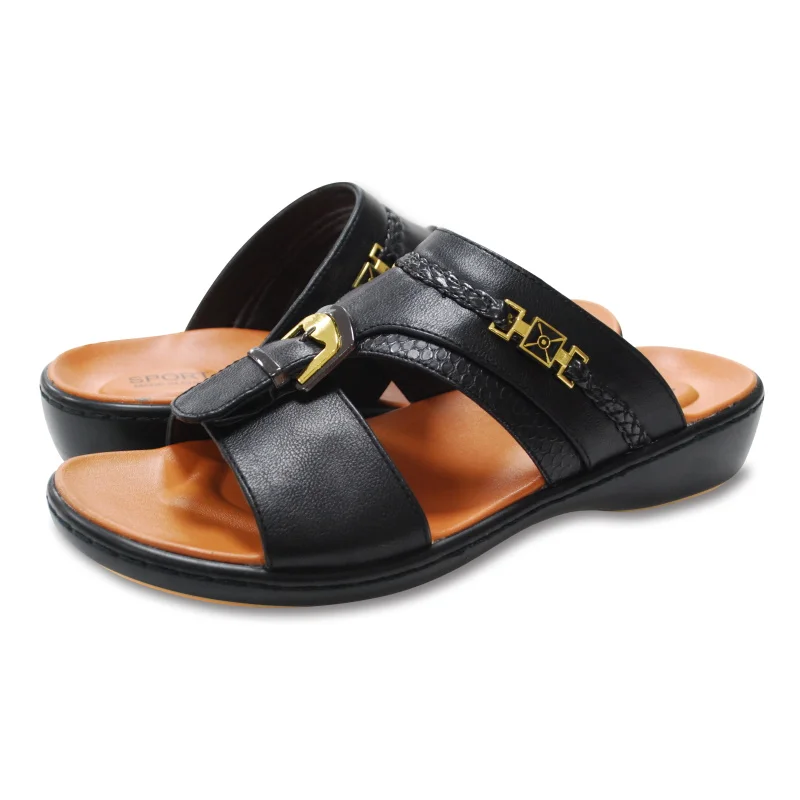 Hot Selling Men Pu Injection  High Heel Platform Sandals slippers for Arab  Market