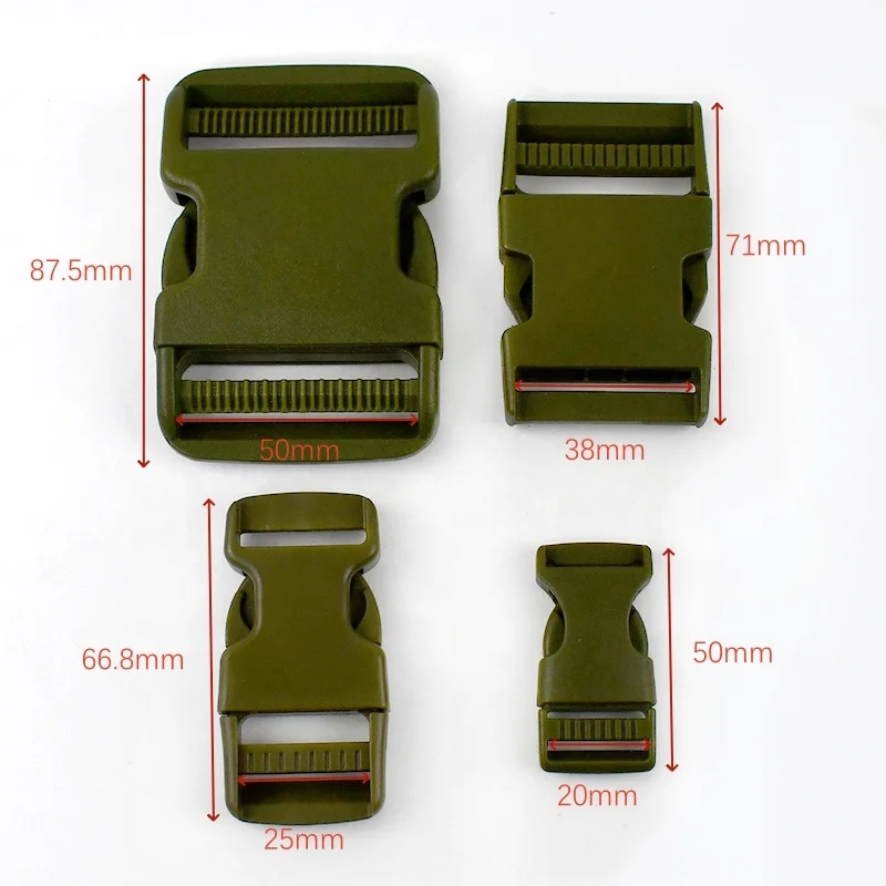 Meetee BF240 50mm Navy Green Backpack Webbing Adjustable Buckle Luggage Accessories With Quickly Release Plastic Fasteners