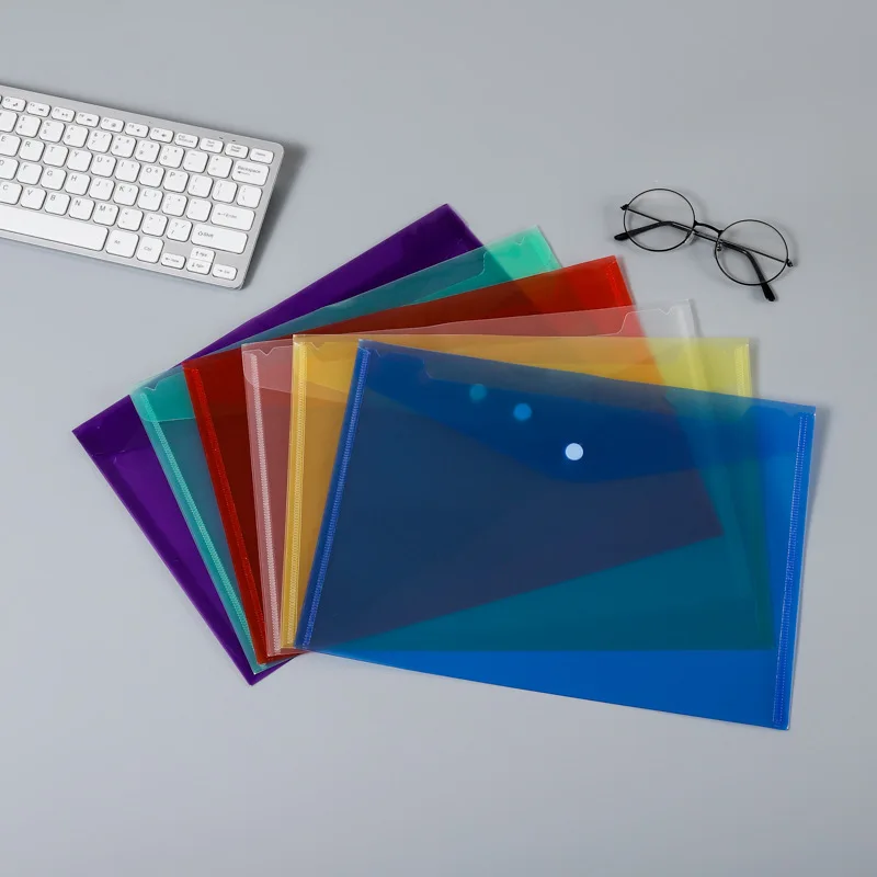 A4 A5 PP Plastic Stud Document Snap Button Wallet Folders File Storage Envelope File